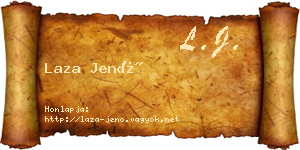 Laza Jenő névjegykártya